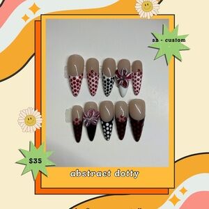 Handmade Press On Nails - abstract dotty